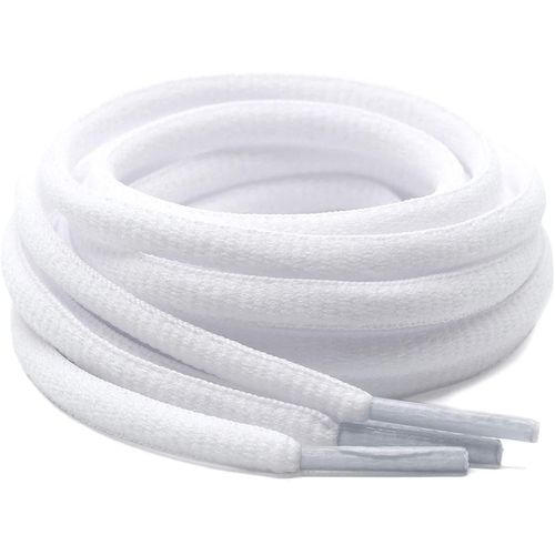 80 Cm 2 Paires De Lacets De Chaussures Ovales Demi-Ronds Pour Chaussures De Sport/Course À Pied, Rouge, 80 Cm (Blanc)
