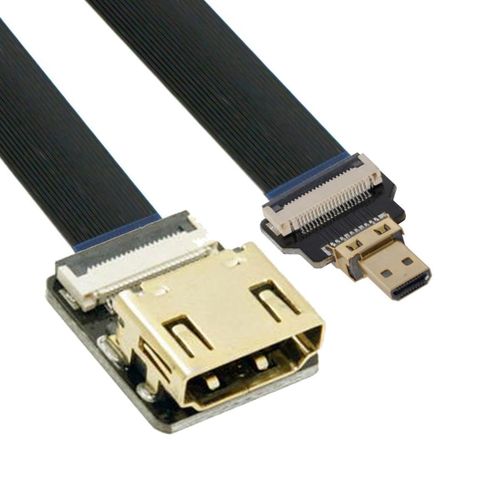 Câble D'Extension Ultra Fin Micro Hdmi Mâle Vers Hdmi Femelle Cord Fpc 1080P Pour Photographie Aérienne Fpv Hdtv Multicopter D1-A4 (80 Cm)[GBP6278445]