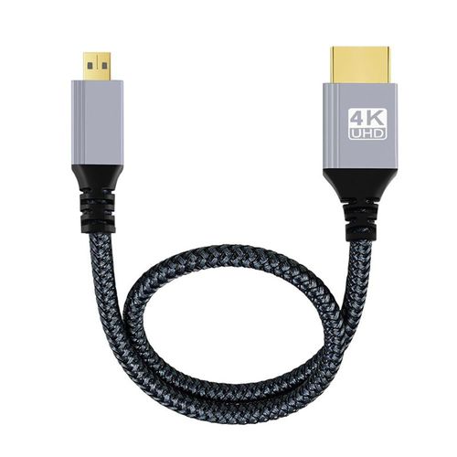 Câble 4K 60 Hz Hdmi 2.0 Mâle Vers Micro Hdmi Type-D Mâle Avec Manchon Connecteur Droit Pour Moniteur D'Ordinateur Portable Hdtv 100 Cm[GBP6275129]