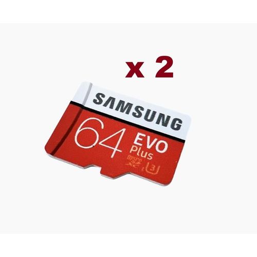 Lot de 2 Samsung Evo plus micro SD 64Go Carte mémoire micro SD SDXC classe 10 U1 sans l'emballage (en vrac) 100MB/s
