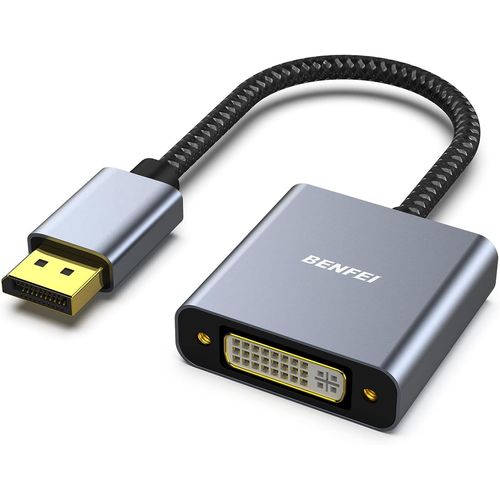 Adaptateur Displayport Vers Dvi, Convertisseur Displayport Vers Dvi-D Mâle Vers Femelle Noir Compatible Pour Lenovo, Dell, Hp Et Autres Marques[GBP6278265]