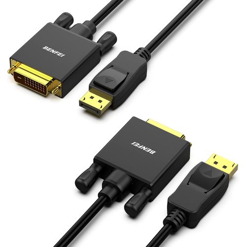 Câble Displayport Vers Dvi, 2 Paquet 1.8M Dp Vers Dvi-D Single Link Mâle À Mâle Cordon Plaqué Or Pour Lenovo, Dell, Hp, Asus Et Autres Marques[GBP6276347]