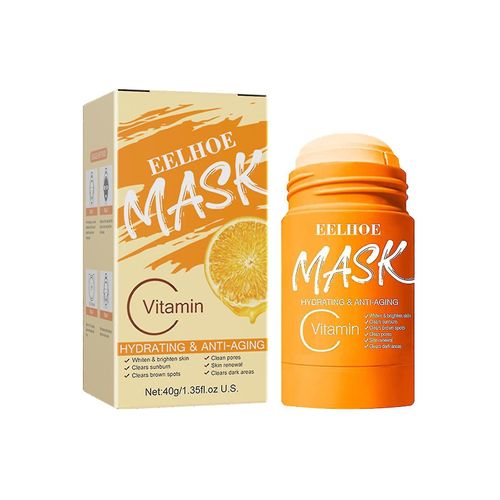 2 Pièces Bâton De Masque De Thé Vert Dissolvant De Points Noirs Nettoyage En Profondeur Argile Frottis Hydrate Contrôle De L'huile Bâton De Masque D'argile Purifiant (Vitamine C) 