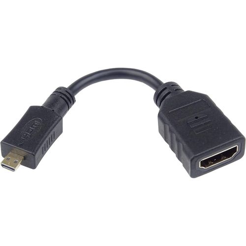 Adaptateur Hdmi A Sur Micro Hdmi, Prise Sur La Prise, Uhd 4K 2160P 60Hz, Full Hd 1080P, 3D, Couleur Noire, Connexions Dorées, 13 Cm[GBP6274352]