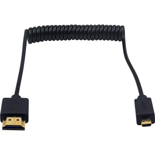 Câble Micro Hdmi Vers Hdmi, Câble Spiralé Hdmi Vers Micro Hdmi, Extrêmement Fin Et Flexible Micro Hdmi Mâle Vers Hdmi Mâle Pour 1080P, 4K, Ultra Hd, 3D, Ethernet (1,2 M)[GBP6276981]