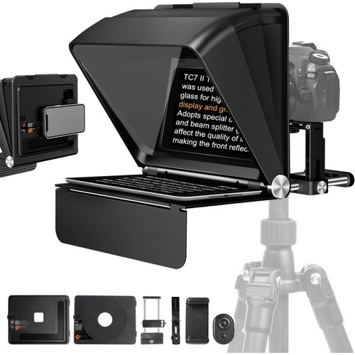 Prompteur Téléprompteur 10" Pour Tablette Smartphone Appareils Photo Reflex Numériques/Slr Avec Télécommande Application Gratuite Compatible Avec Ios/Android Pour Interview/Cours E[GBP6277791]