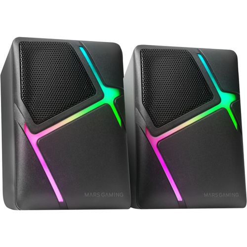 Msh, Haut-Parleurs Gaming Rgb Flow, Haut-Parleurs Inversés Et Son 3D-Surround 10W, Boîtier De Contrôle De Volume, Connexion Universelle Jack 3.5Mm, Noir[GBP6274809]