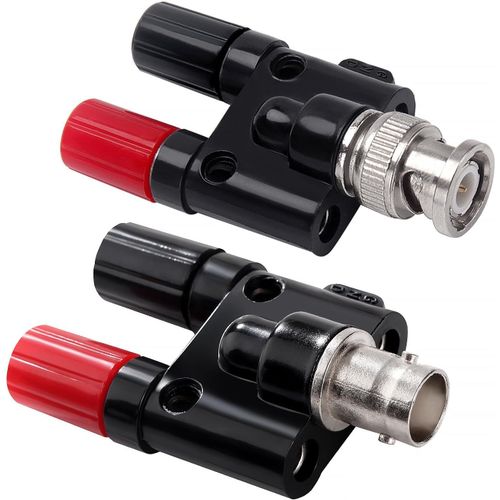 2 Pièces Connecteurs Coaxiaux Bnc Vers 2 X 4Mm Double Fiche Femelle Banane, Rf Coaxial Splitter Jack, Bnc Fiche À Double 4Mm Prise Adaptateur Banane Jack Prise Pour Oscilloscope[GBP6277752]