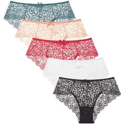 Culottes Pour Femmes Sous-Vêtements De Bikini En Dentelle Couverture Modérée Multi-Packs (Les Couleurs Peuvent Varier)