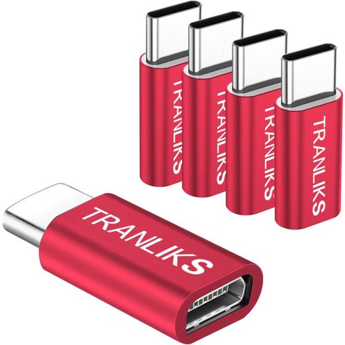 Adaptateur Micro Usb Vers Usb C, 5 Pack Micro Usb Female Vers Type C Mâle Pour Le Chargement Et La Synchronisation Des Données Rouge[GBP6278323]