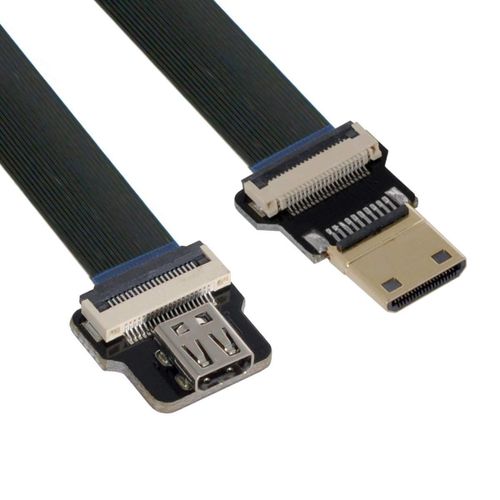 Câble D'Extension Plat Ultra Fin Mini Hdmi Mâle Vers Micro Hdmi Femelle Cord 1080P Pour Photographie Aérienne Fpv Hdtv Multicopter C1-D4 (20 Cm)[GBP6278398]