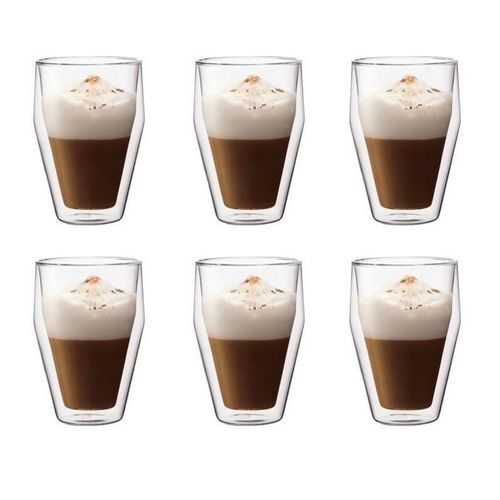 Set 6 Verres Thermo - Bodum - Titlis - Double Paroi - 0.35 L - Transparent