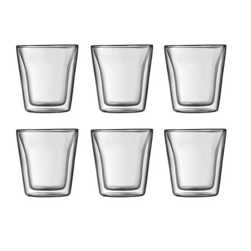 Bodum Canteen Set 6 Verres Double Paroi 0.1 L Transparent