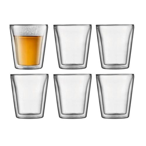 Bodum Canteen Set 6 Verres Double Paroi 0.2 L Transparent