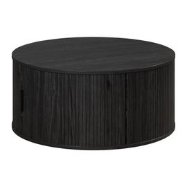 Table Basse - Ronde - En Mdf - Noir - Essentiel - Diamètre 80 Cm Hauteur 36 Cm - Ronin