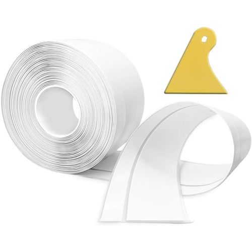 Plinthe Souple Autoadhésive,12M PVC Plinthe Adhesive50x20mm,Plinthe Cuisine Corniere PVC Autocollante pour Cuisine et salle de bain 5x2 blanc