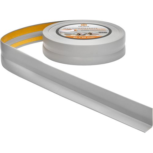 Plinthe Souple Autoadhésive-30 mm x 30 mm-Plinthe en PVC de finition pour cuisine,salle de bain-Flexible,Etanche,Décorative,Résistant aux UV-15 mètres,Gris