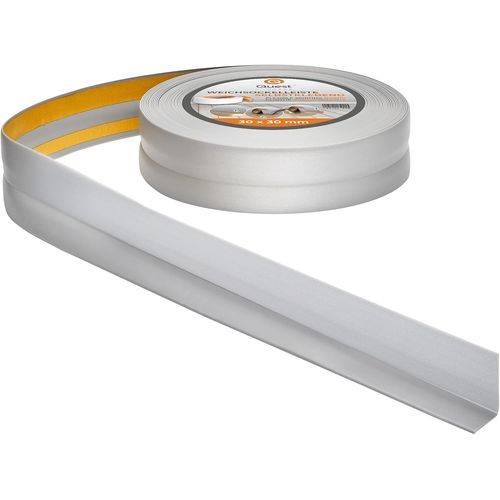 Plinthe Souple Autoadhésive-30 mm x 30 mm-Plinthe en PVC de finition pour cuisine,salle de bain-Flexible,Etanche,Décorative,Résistant aux UV-10 mètres,Argent