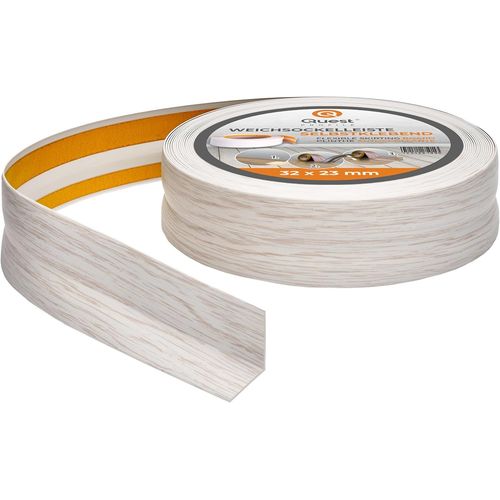 Plinthe Souple Autoadhésive-32 mm x 23 mm-Plinthe en PVC de finition-Pour l'intérieur,mur,sol-Étanche,décoratif,flexibilité,flexible-10 mètres-Bouleau