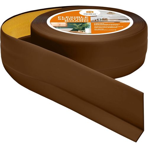 Plinthe Souple Autoadhésive-50 mm x 20 mm-Plinthe en PVC de finition-Pour l'intérieur,mur,sol,salle de bain,salon-Flexible,Étanche,Décoratif-15 mètres,Marron