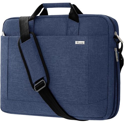 Grand Sacoche pour Ordinateur Portable 14 15 15.6 16 pouces Sac à bandoulière Sac à main pc 30% de Capacité en Plus Compartiments Durable Épais Imperméable peut être Placé sur la Valise Bleu