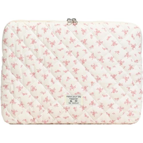 Housse pour Ordinateur Portable,Pochette Ordinateur Portable,Sac fourre-Tout Matelassé,Compatible avec Les Ordinateurs Portables de 13/14/15 Pouces (Rose,M)