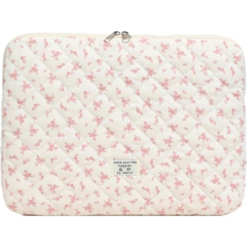 Housse pour Ordinateur Portable,Pochette Ordinateur Portable,Sac fourre-Tout Matelassé,Compatible avec Les Ordinateurs Portables de 13/14/15 Pouces (Rose,L)