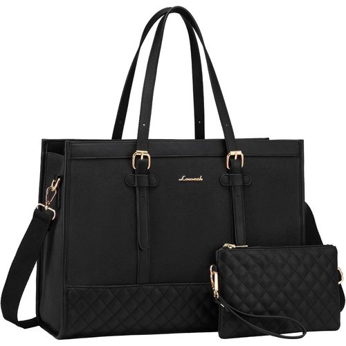 Sac Ordinateur Portable 15,6 Pouces,Cabas Femme Grand Format,Pochette Cours,Imperméable Cartable De Travail,Fourre Tout,Portés Main Pour Voyage Affaires Travail,Noir