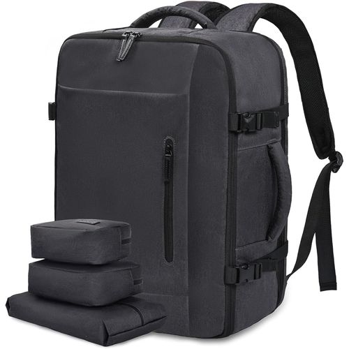 Sac à Dos Voyage Grand,45L Sac De Voyage Homme Femme Valise Cabine 55x35x25,Imperméable Sac Ordinateur Portable 18 Pouces Bagages Cabine 55x40x20 de Affaires Travail Randonnée,Gris Foncé