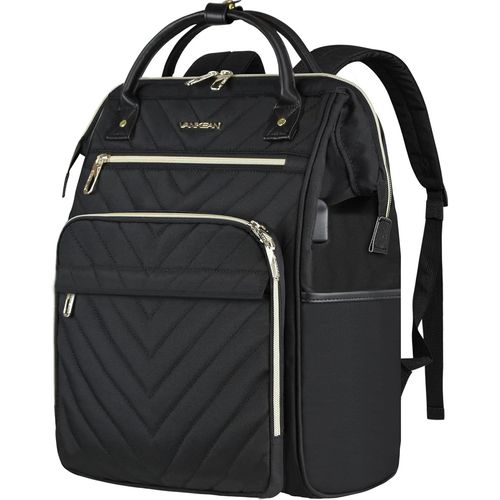Sac à dos pour ordinateur portable de 17 pouces femme Homme,travail ordinateur,imperméable grande capacité avec port USB poches RFID,universitaire,Noir-upgrated