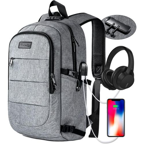 Sac a Dos Ordi Portable College Homme et Femme,Sac à Dos Ordinateur Voyage Impermeable Antivol avec Port de USB et Serrure Convient aux Notebook de 15,6-17,3 Pouces.[V110]