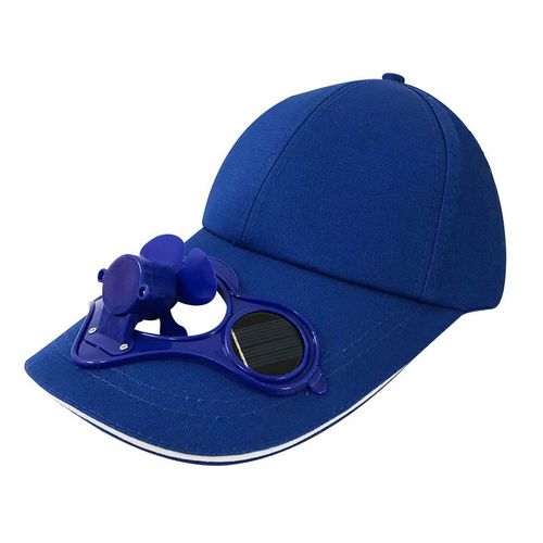 Fan Baseball Hat Solar Cooling Hat Ventilateurs Ménagers Nouveauté Suumer Baseball Cap (Bleu)