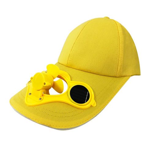 Fan Baseball Hat Solar Cooling Hat Ventilateurs Ménagers Nouveauté Suumer Baseball Cap(Jaune)