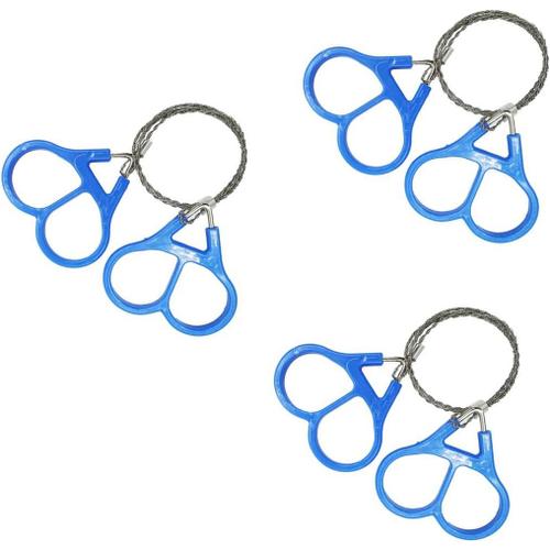 3x Scie À Fil (Bleu) Scie À Chaîne De Poche En Acier Inoxydable Mini Scie À Chaîne D'urgence Kit De Survie Pour Scie À Chaîne Outils De Plein Air Pour Le Camping, La Randonnée, La Chasse