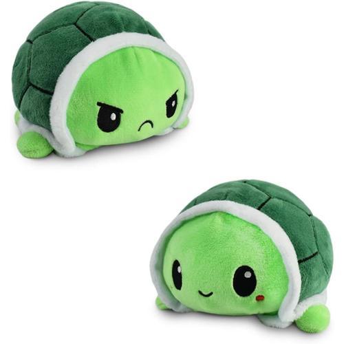 La Peluche Tortue Réversible - Conception Brevetée - Jouet Sensoriel Pour Soulager Le Stress - Vert - Heureux + En Colère - Montrez Votre Humeur Sans Dire Un Mot !