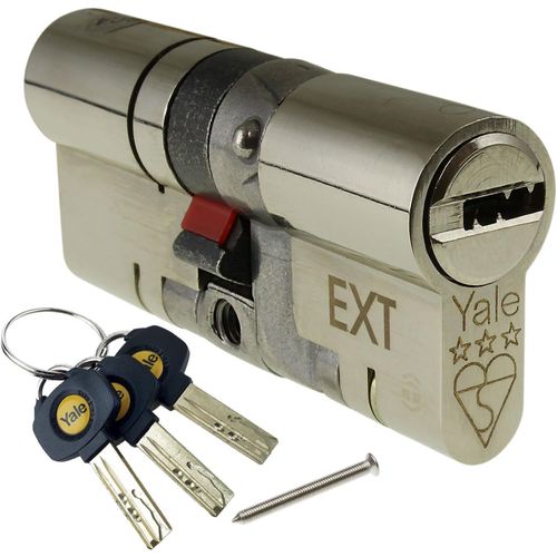 CLICKSELL-Serrure À Barillet En Nickel De Qualité Supérieure 45/50 (95Mm) Cylindre Euro 3 Étoiles-Anti-Casse-Haute Sécurité-Porte Upvc-Serrure Ts2007:2013