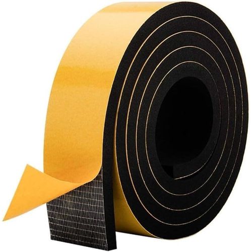 CLICKSELL-Ruban Mousse Adhésive 50Mm Large 10Mm Épaisseur Bandes De Mousse Néoprène Rouleau De Caoutchouc Isolation Joint Mousse Porte Anti-Vibration Anti-Collision Isolant Bruit Meuble Protection Vo