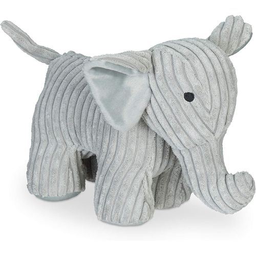 Clicksell-Butoir De Porte Éléphant, Tissu, Pour Sol, Rempli Avec Sable, Intérieur, Arrêt, H: 22 Cm, Doux, Lourd, Gris, 1 Unité