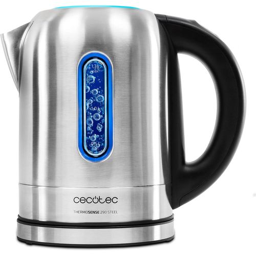 CLICKSELL-Bouilloire Électrique Thermosense 290 Steel. 1.7 L, Sans Bpa, Acier Inoxydable, Base 360º, Filtre Anticalcaire , Triple Système De Sécurité , Sélecteur De Température, 2200 W.