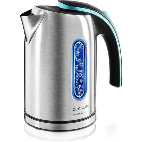 CLICKSELL-Bouilloire Électrique Thermosense 220 Steel, 1,2 Litres, Sans Bpa, 1630 W De Puissance, Base 360º, Filtre Anticalcaire Amovible, Double Système De Sécurité, Acier Inoxydable