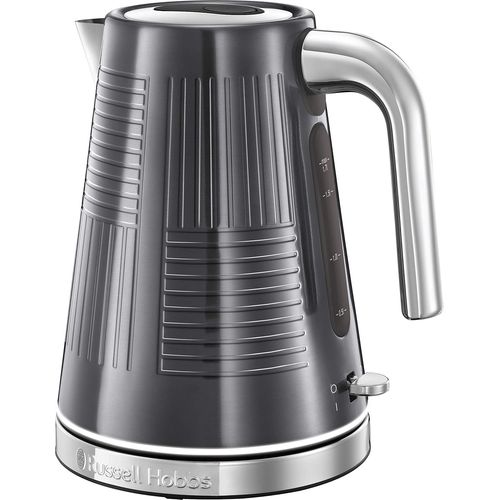 CLICKSELL-Bouilloire Electrique [Design Premium] Geo Steel (1,7 L, 2400 W, Ebullition Rapide, Ecoulement Parfait, Ouverture Facile, Marqueurs 1/2/3 Tasses, Filtre Anticalcaire Amovible) 25240-70