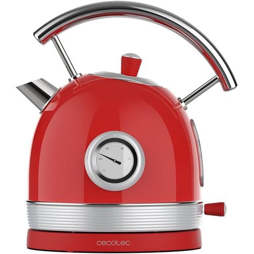 CLICKSELL-Bouilloire Électrique Thermosense 420 Vintage Light Red De 1,8 Litres. 2200 W, 8 Tasses De Thé, Thermomètre Intégré, Style Vintage, 360 Degrés, Acier Inoxydable