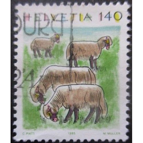 Suisse N°1492 Moutons Oblitéré