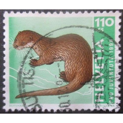 Suisse N°1528 Loutre Oblitéré