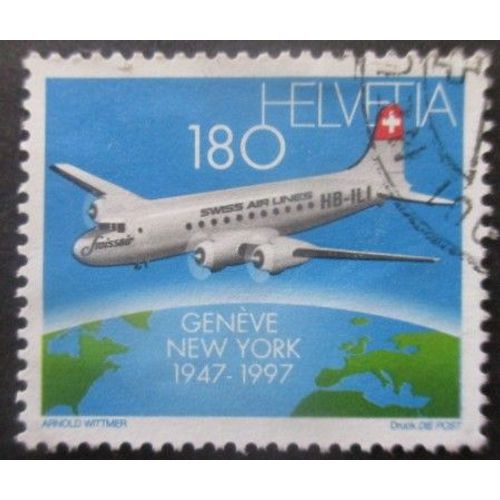 Suisse N°1537 Avion Dc-4 Oblitéré