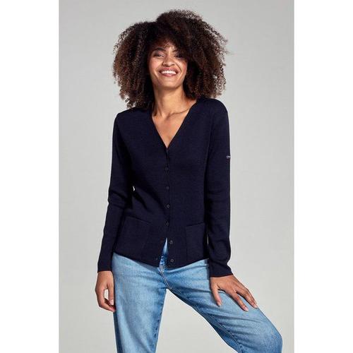 Cardigan "Locronan" - Laine Et Acrylique Femme Rich Navy S - 38