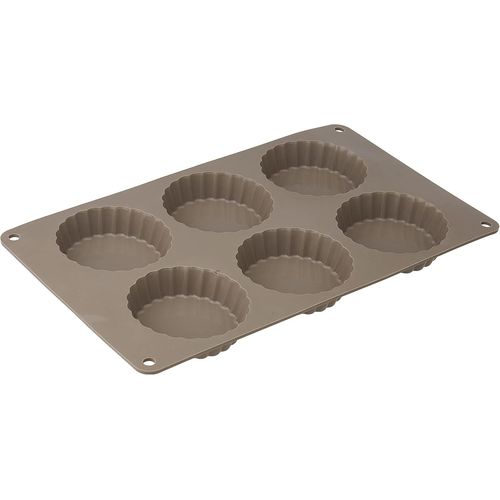 KALANKA-CREALYS 513007 Moule à 6 Tartelettes en Silicone Candy Gris 29 x 17 x 2 cm