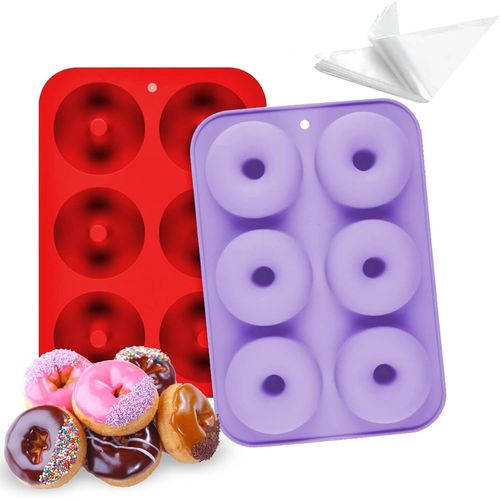 Kalanka-Moule A Donuts Silicone 2pcs + 15 Poche A Douille Patisserie - Moule Donuts Antiadhésif Pour Cake Factory - Mini Donuts Idéal Pour Moules À Pâtisserie Et Moule Gateau Silicone