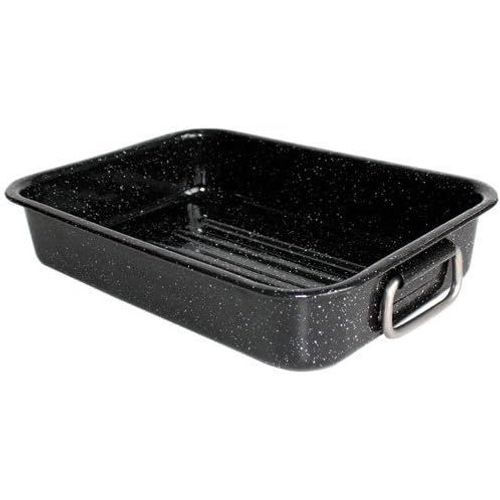 Kalanka-14721404 Kitchen Roc Plat À Four En Acier Émaillé Noir Moucheté