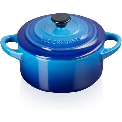 KALANKA-Le Creuset Mini-Cocotte Ronde en Céramique, 250 ml, Azure, 71901102200100